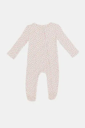 Babies Ecru Printed Waffle Sleepsuit (Single)