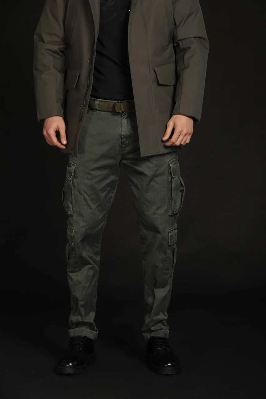 Bahamas pantalone cargo uomo in cotone con microfantasia resca Logo Limited Edition relaxed fit ①