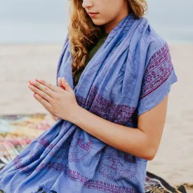 Beautiful Blue Buddha Prayer Scarf/Shawl from Kathmandu