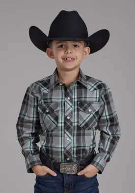 Boy's Roper Plaid Long Sleeve Western Shirt