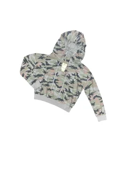 Camouflage Print Sweater Hem & Thread, Size S