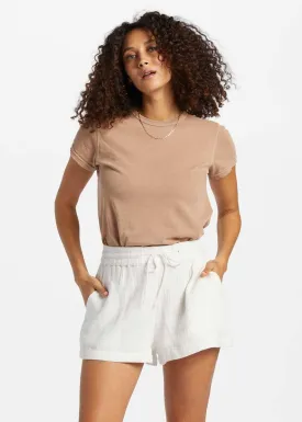 Day Tripper Elastic Shorts - Salt Crystal