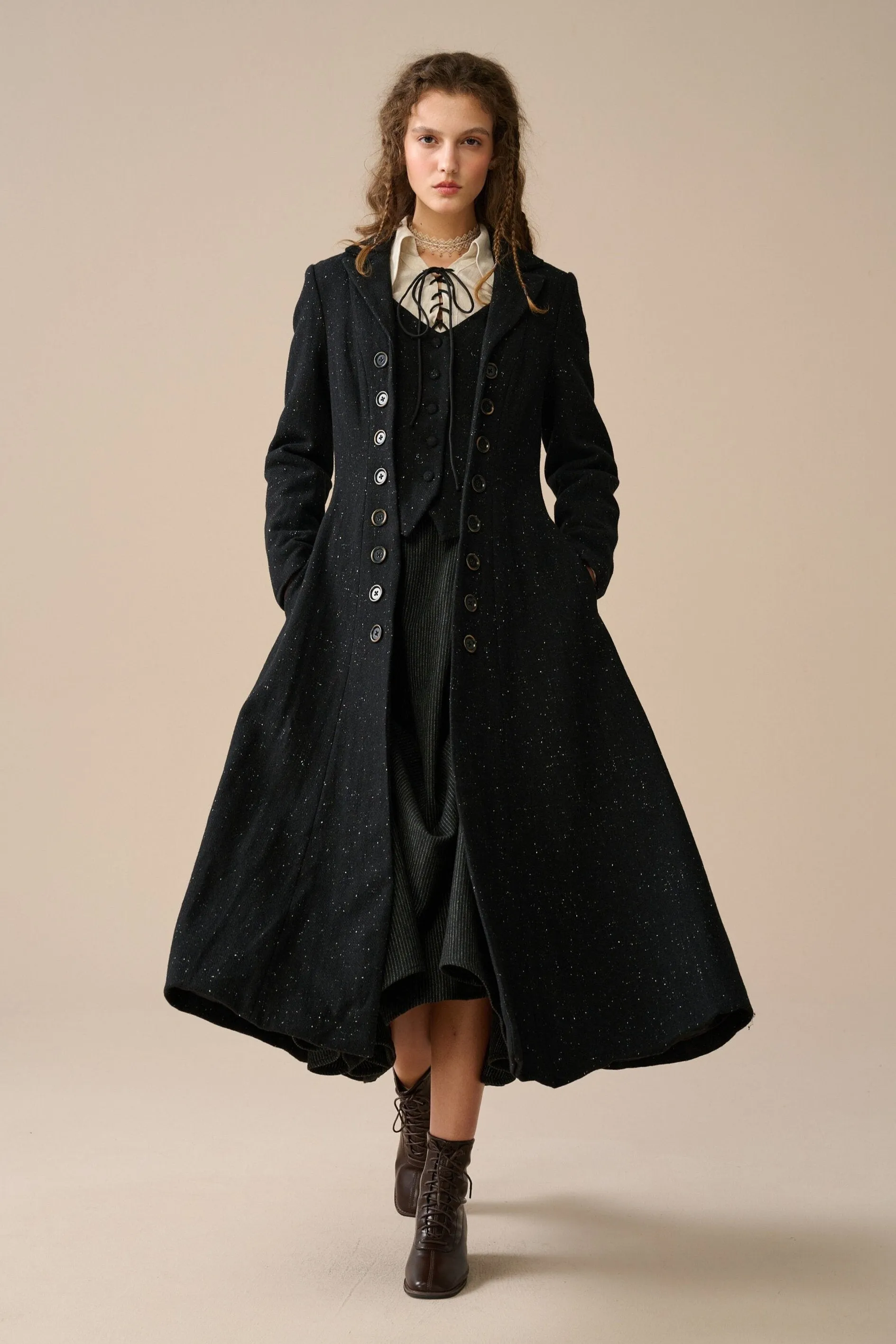 Doreen 15 |Vest-Layered 100% Wool Coat