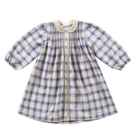 dress plaid smocked top - multi