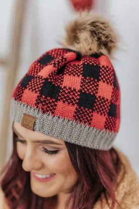 Fall Weather Buffalo Plaid Beanie