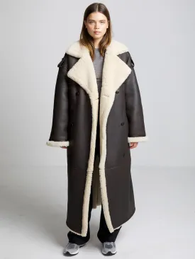 HARPER COAT - BROWN W/ CREME