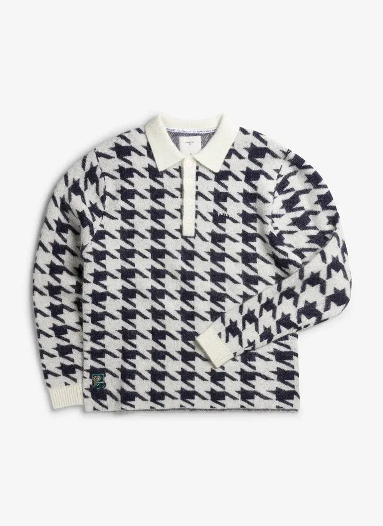 Houndstooth Rugby Shirt - Ecru