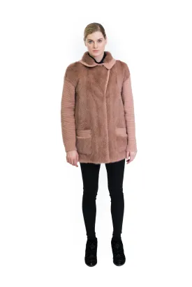 Knitted Coat with Mink