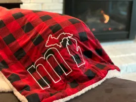 mi Mink Sherpa Plaid Blanket