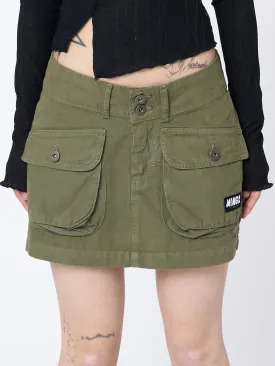 Shay Green Cargo Mini Skirt