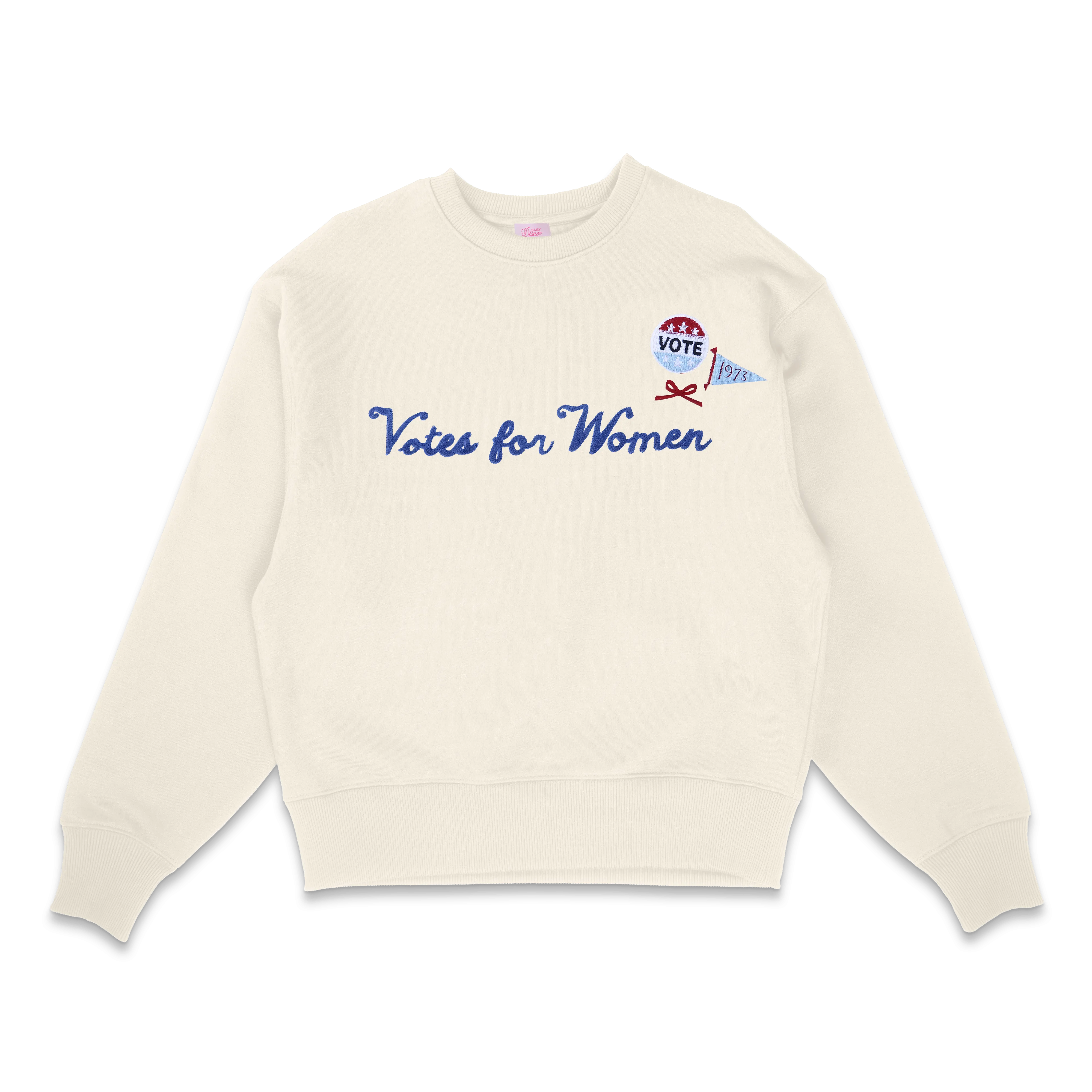 Votes for Women Sweatshirt with Embroidered Pins