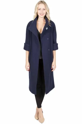 Wool Blend Coat with 3/4 Sleeve